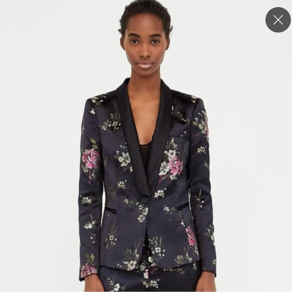 Zara Basic Jacquard Tuxedo Blazer - Size X-Small - Picture 1 of 16